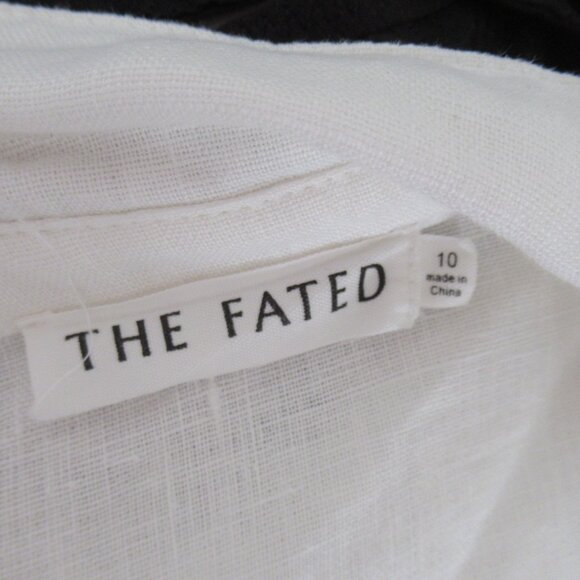 The Fated Top 10 L XL Off White Linen Oversized Flowy Lagenlook Minimalist - Picture 5 of 9